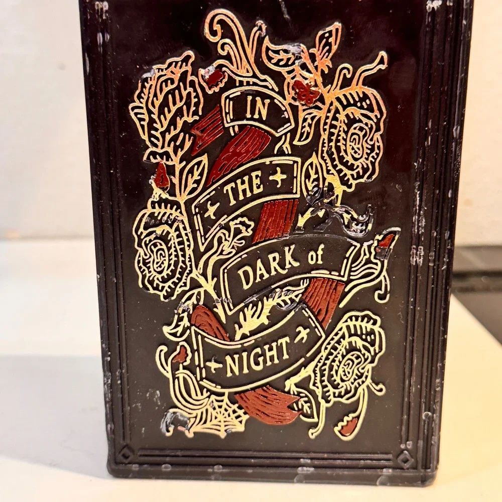 New Threshold Book of Spells Candle In the‎ Dark of Night Black Rose Design Goth